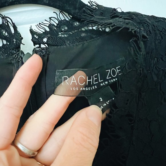 Rachel Zoe Reesa Scalloped Lace Jumpsuit, Black, 2 - Picture 8 of 12